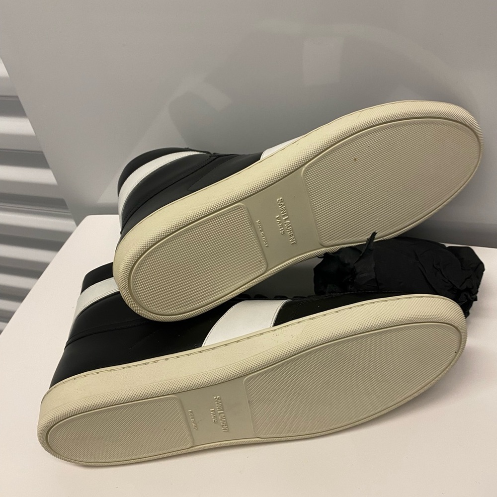 Saint Laurent men high top court sneakers shoes size 44.5 is 11.5 - Picture 5 of 9